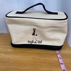 The Girls Shopping Girl Canvas Travel Cosmetic Case